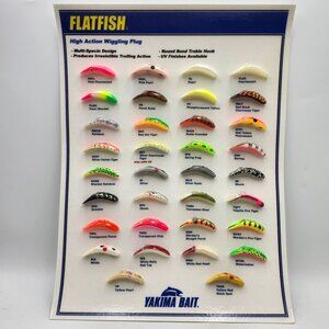 Yakima Bait Flatfish High Action Wiggling Plug Sample Display Board 820551